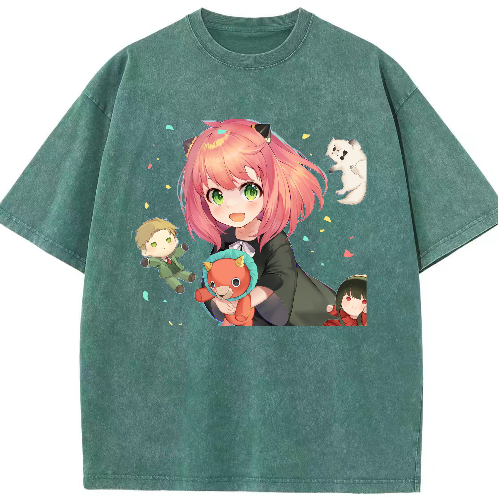 （画像用） SPY×FAMILY间谍家家酒 綿100% ヴィンテージ風 半袖Tシャツ（フロントプリント）